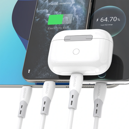 Kabel za podatke in polnjenje USB-C - USB-C Dudao L25SC, 60W, 2m, Bel