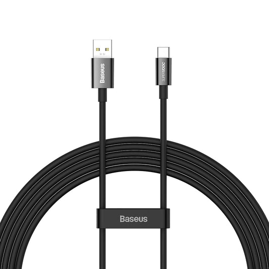 Podatkovni in polnilni kabel USB-A - USB-C Baseus Superior Series, 65W, 2m, črn CAYS001001