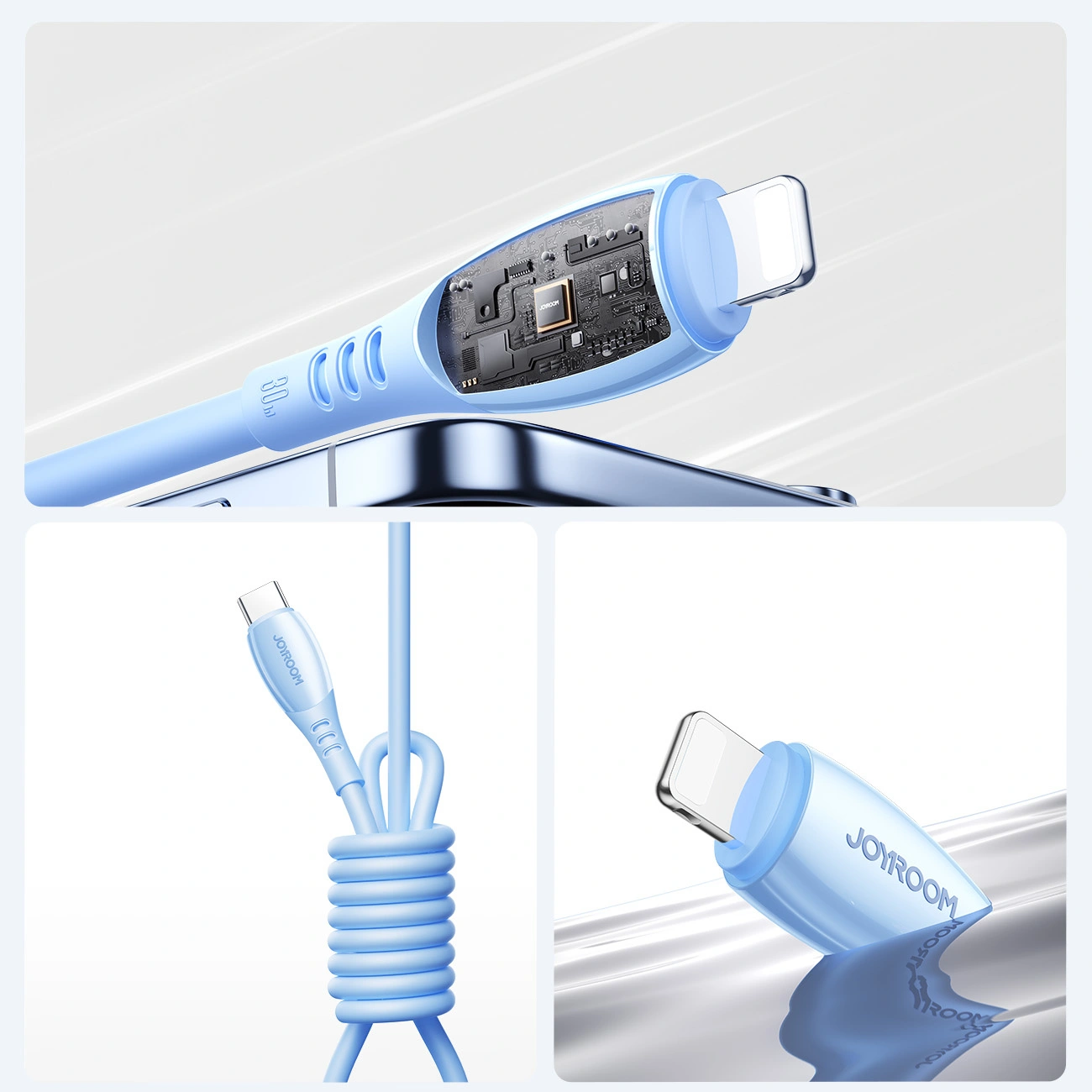 USB-C to Lightning Data and Charging Cable Joyroom S-A59 Vibrant, 30W, 1.2m, Blue