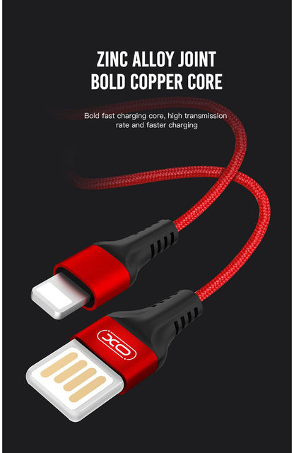 Kabel za podatke in polnjenje USB-A - microUSB XO Design NB118, 18W, 1m, Rdeča