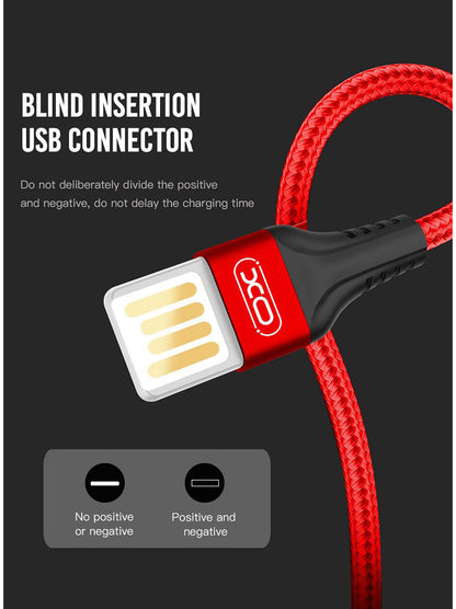 Kabel za podatke in polnjenje USB-A - microUSB XO Design NB118, 18W, 1m, Rdeča
