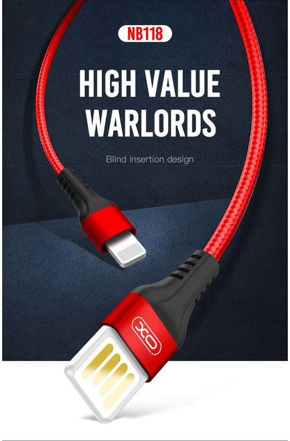 Kabel za podatke in polnjenje USB-A - microUSB XO Design NB118, 18W, 1m, Rdeča