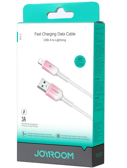 USB-A - Lightning podatkovni in polnilni kabel Joyroom S-A42, 18W, 1,2 m, bel