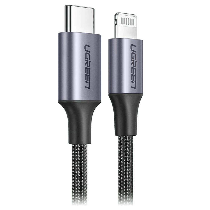 USB-C to Lightning Data and Charging Cable UGREEN US304, 20W, 1m, Black