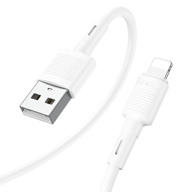 Podatkovni in polnilni kabel USB-A - Lightning HOCO X83 Victory, 18W, 1m, Bel