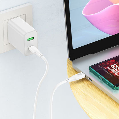 Podatkovni in polnilni kabel USB-C - USB-C HOCO X93, 100 W, 1 m, bel 