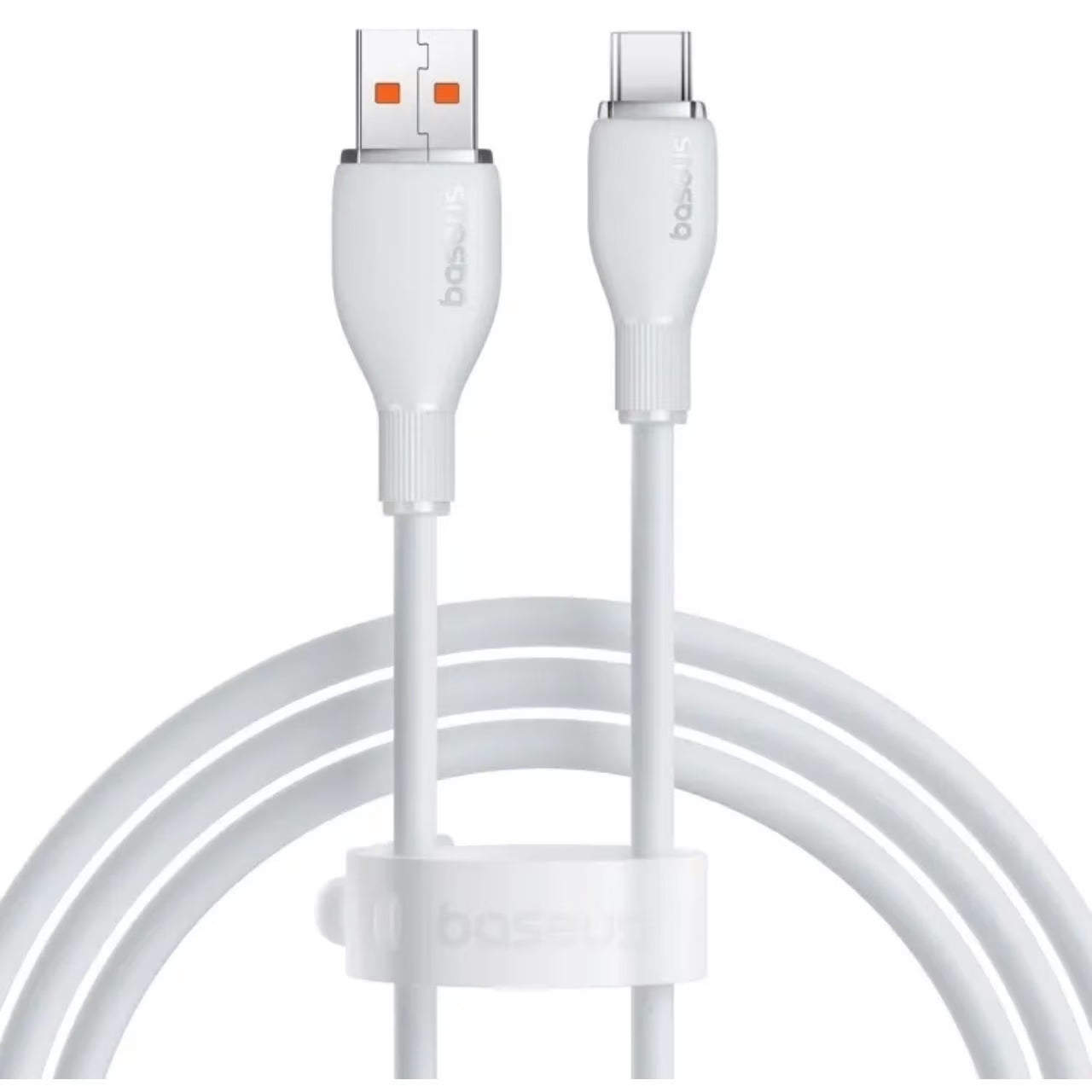 Podatkovni in polnilni kabel USB-A - USB-C Baseus Pudding, 100W, 1.2m, bel