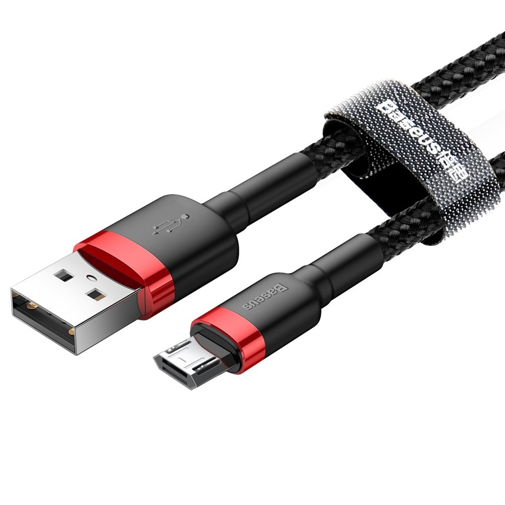 Podatkovni in polnilni kabel USB-A - microUSB Baseus Cafule, 18W, 2m, rdeč