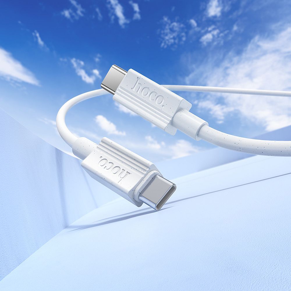 Kabel za podatke in polnjenje USB-C - USB-C HOCO X107, 60W, 1m, Bel