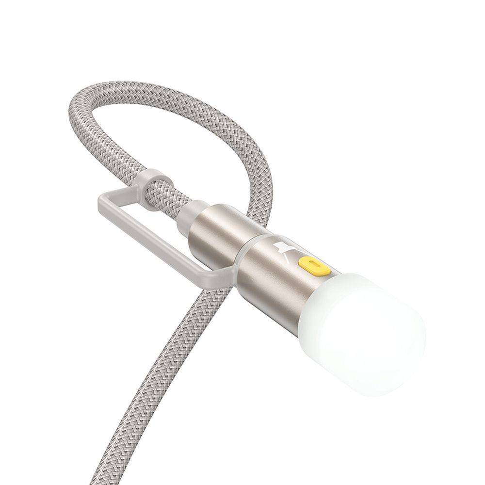 Podatkovni in polnilni kabel USB-C / Lightning - USB-C / Led HOCO U138, 60W, 1.2m, Siv