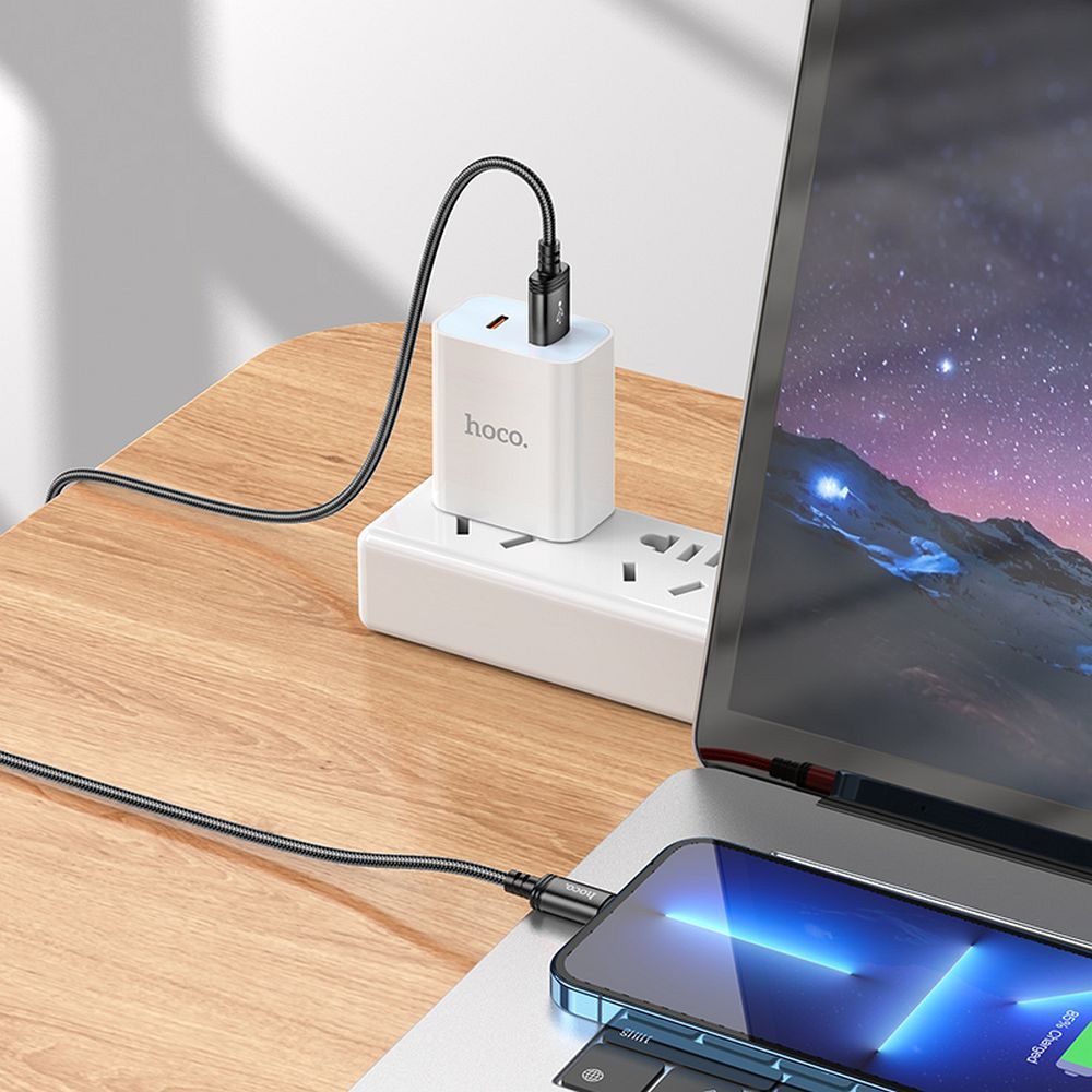 Kabel za podatke in polnjenje USB-A - Lightning HOCO X89, 18W, 2m, črn