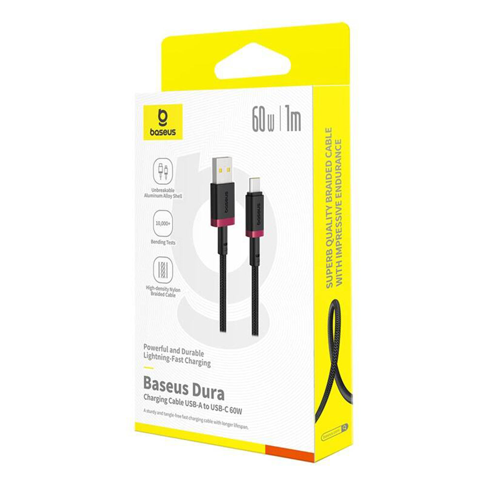 Kabel za podatke in polnjenje USB-A - USB-C Baseus Dura Series, 60W, 2m, rdeč P10377802U01-03