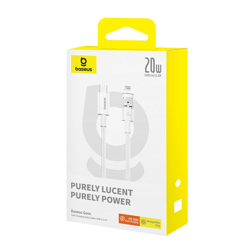 Kabel za podatke in polnjenje USB-C - Lightning Baseus Gem, 20W, 1m, Bel P10373001211-00