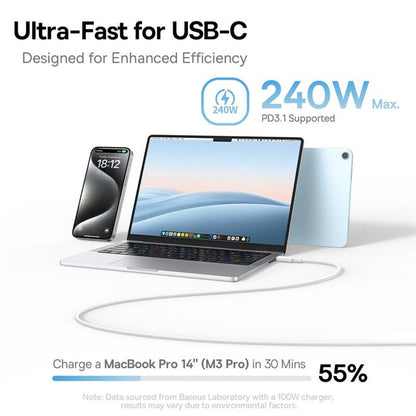 Kabel za prenos podatkov in polnjenje USB-C - USB-C Baseus PicoGo, 240W, 1m, modra P10376800311-00
