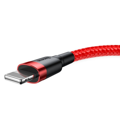 Podatkovni in polnilni kabel USB-A - Lightning Baseus Cafule, 18W, 2m, Rdeč CALKLF-C09