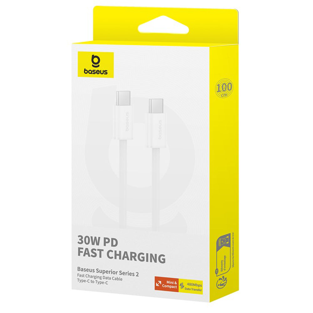 Kabel za podatke in polnjenje USB-C - USB-C Baseus Superior Series 2, 30W, 2m, Bel P10365200211-01