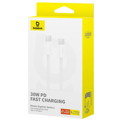 Kabel za podatke in polnjenje USB-C - USB-C Baseus Superior Series 2, 30W, 2m, Bel P10365200211-01