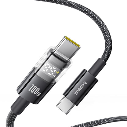 Kabel za prenos podatkov in polnjenje USB-C - USB-C Baseus Display 2, 100W, 1m, črn P10382702121-00