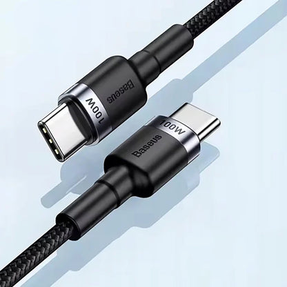 Kabel za podatke in polnjenje USB-C - USB-C Baseus Cafule, 100W, 2m, Siv CATKLF-BLG1