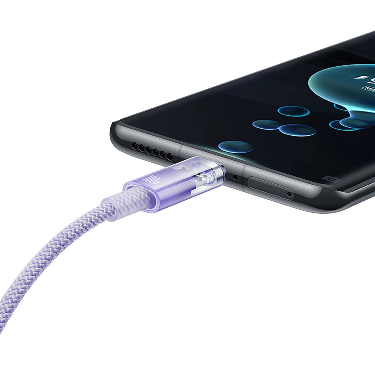 Kabel za podatke in polnjenje USB-A - USB-C Baseus Explorer, 100W, 1m, Vijolična CATS010405
