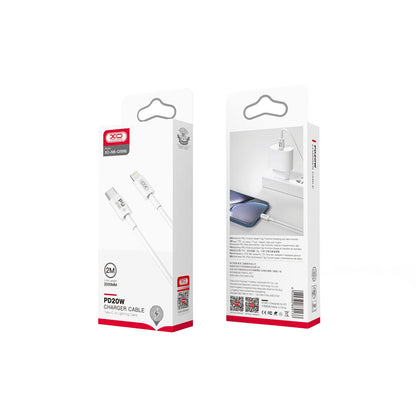 USB-C to Lightning Data and Charging Cable XO Design NB-Q189B, 20W, 2m, White