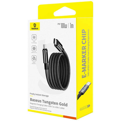 Kabel za podatke in polnjenje USB-C - USB-C Baseus Tungsten Gold, 100W, 1m, črn P10319805111-00