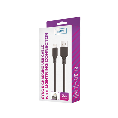 Kabel za podatke in polnjenje USB-A - Lightning Setty, 18W, 1m, črn