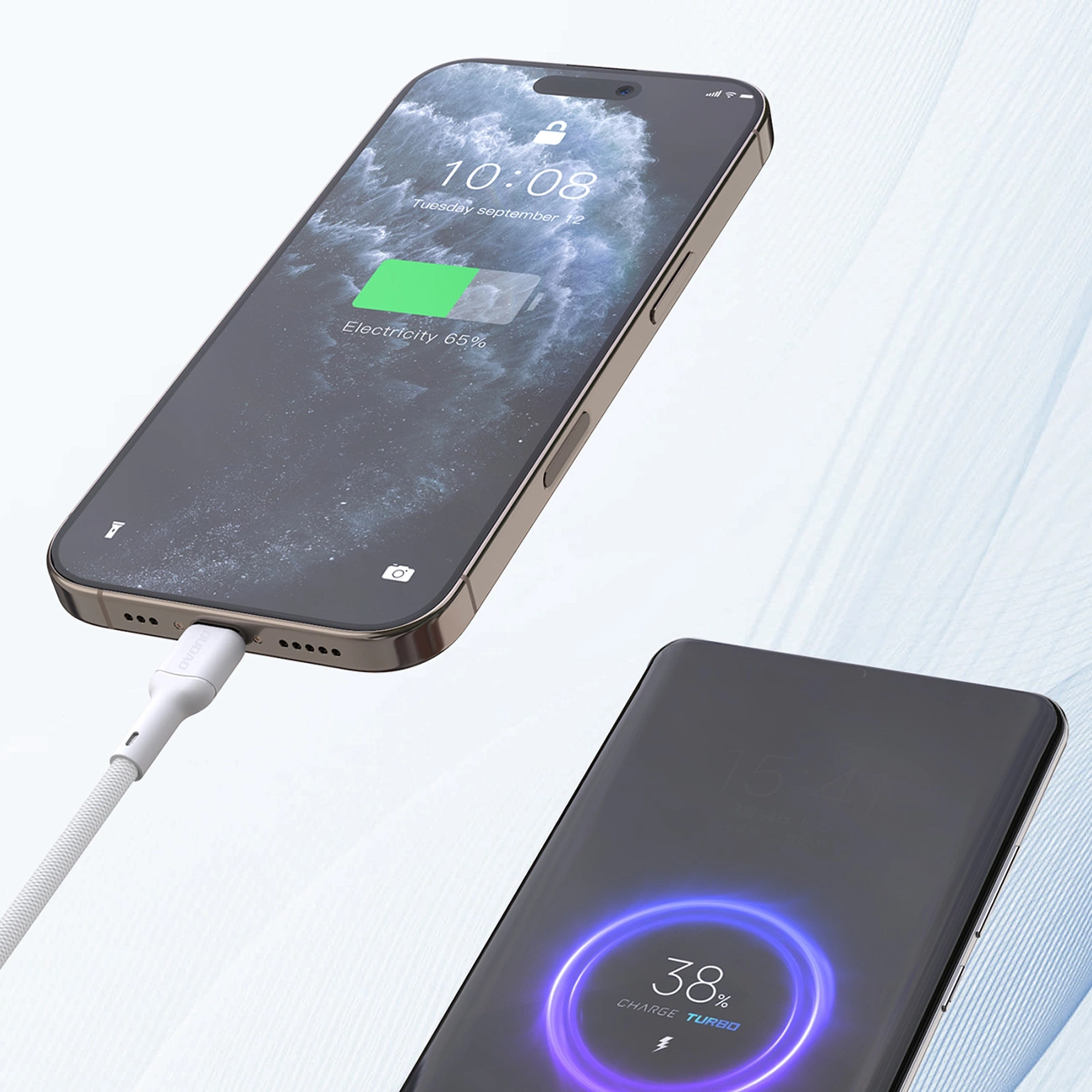 Podatkovni in polnilni kabel USB-C - USB-C Dudao L9C Max, 240W, 2m, Bel