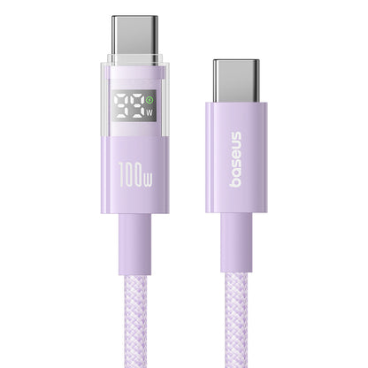 Kabel za podatke in polnjenje USB-C - USB-C Baseus Display 2, 100W, 1m, Vijolična P10382702511-00