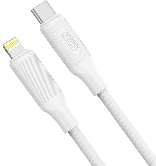 Podatkovni in polnilni kabel USB-C - Lightning XO Design NB-Q265A, 27W, 1m, Bel