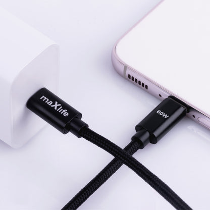 Kabel za podatke in polnjenje USB-C - USB-C MaXlife MXUC-12, 60W, 1m, črn