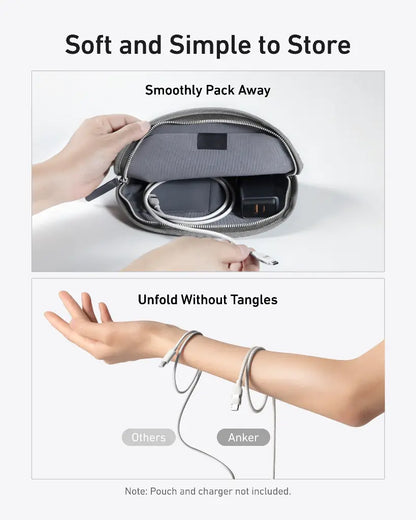 Kabel za prenos podatkov in polnjenje USB-C - USB-C Anker, 240W, 0.9m, Bel A82E2H21