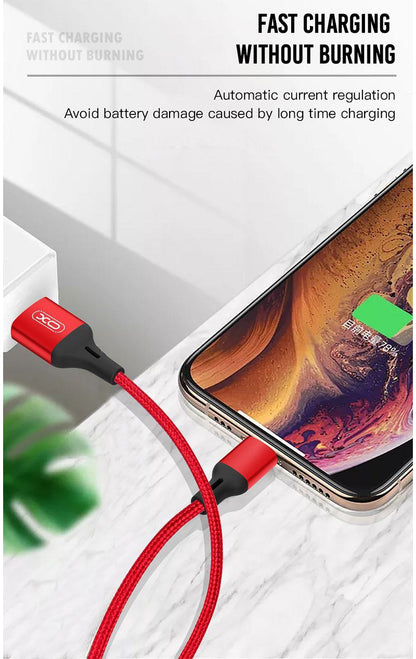 Kabel za podatke in polnjenje USB-A - microUSB XO Design NB143, 18W, 2m, Rdeča