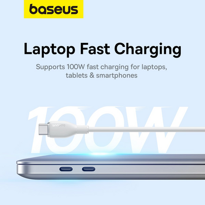 Kabel za podatke in polnjenje USB-C - USB-C Baseus Pudding, 100W, 1.2m, Bel P10355702221-00