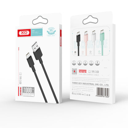 Podatkovni in polnilni kabel USB-A - USB-C XO Design NB156, 18W, 1m, črn