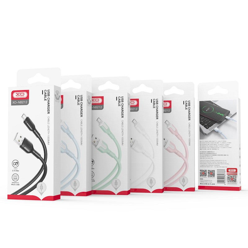 Kabel za podatke in polnjenje USB-A - microUSB XO Design NB212, 18W, 1m, Roza