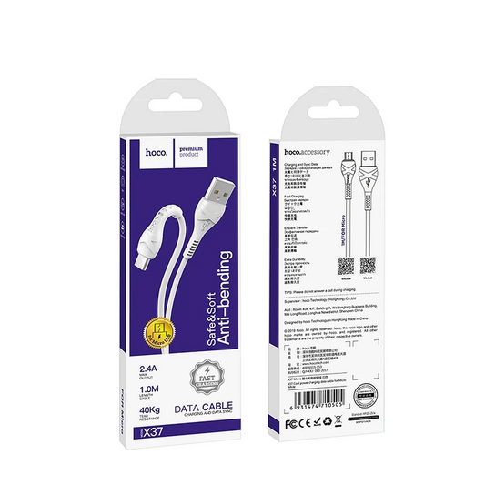Kabel za podatke in polnjenje USB-A - microUSB HOCO X37, 18W, 1m, Bel