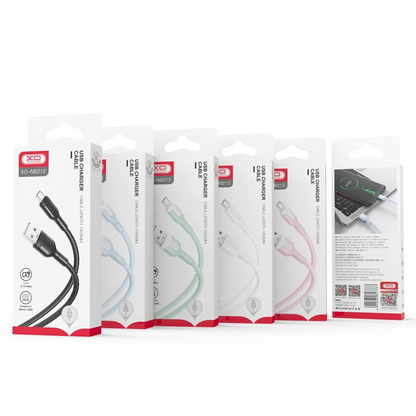 Podatkovni in polnilni kabel USB-A - Lightning XO Design NB212, 18W, 1m, Roza