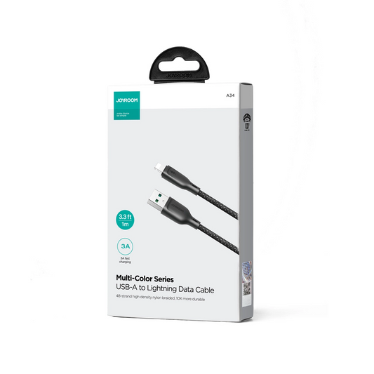 USB-A na Lightning podatkovni in polnilni kabel Joyroom S-A34, 18W, 1m, črn