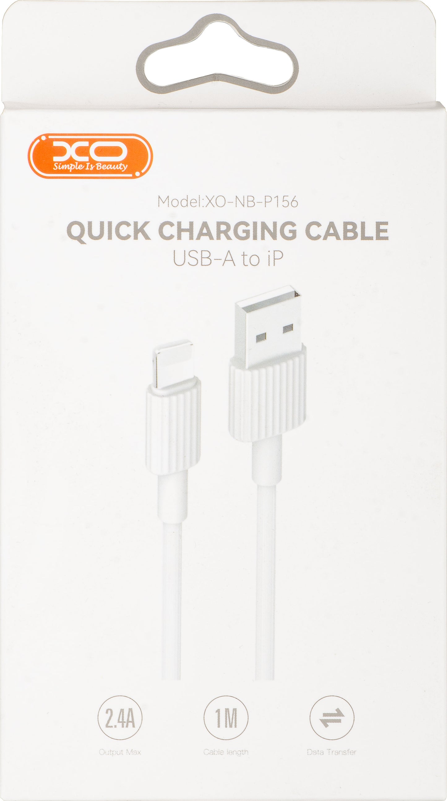 Kabel za podatke in polnjenje USB-A - Lightning XO Design NB156, 18W, 1m, Bel