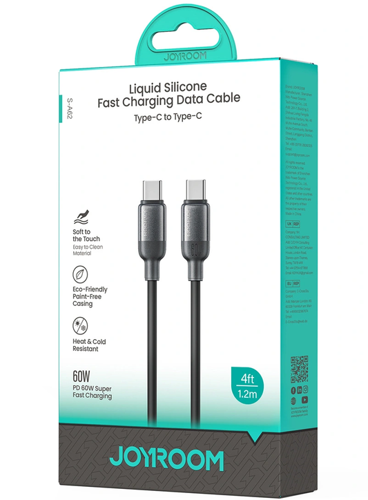 USB-C podatkovni in polnilni kabel - USB-C Joyroom S-A62 Lively, 60W, 1,2 m, črn