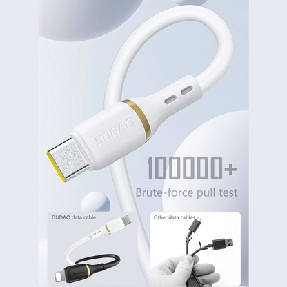 USB-C podatkovni in polnilni kabel - USB-C Dudao L25C, 30W, 1m, bel