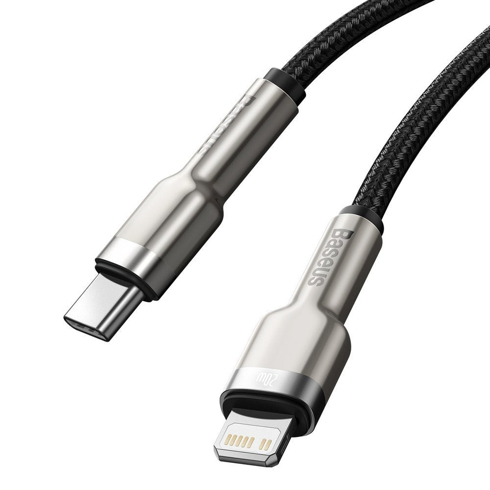 Kabel za podatke in polnjenje USB-C - Lightning Baseus Cafule Metal Series, 20W, 2m, Črn CATLJK-B01