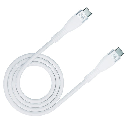 USB-C podatkovni in polnilni kabel - USB-C 3MK Hyper Silicone, 60W, 1m, bel