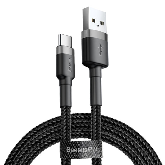 Baseus Cafule USB-A to USB-C Data and Charging Cable, 60W, 0.5m, Black CATKLF-AG1