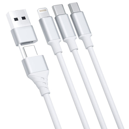 Kabel za polnjenje USB-A / USB-C - Lightning / microUSB / USB-C 3MK Hyper 3in1, 12W, 1.5m, Bel