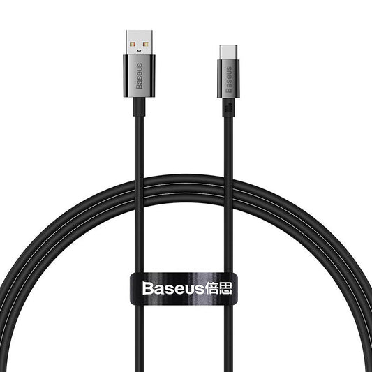 Kabel za prenos podatkov in polnjenje Baseus Superior Series USB-A z USB-C, 100 W, 1 m, črn