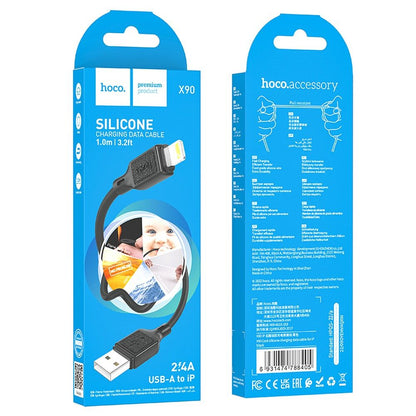 Kabel za prenos podatkov in polnjenje USB-A - Lightning HOCO X90, 18W, 1m, črn
