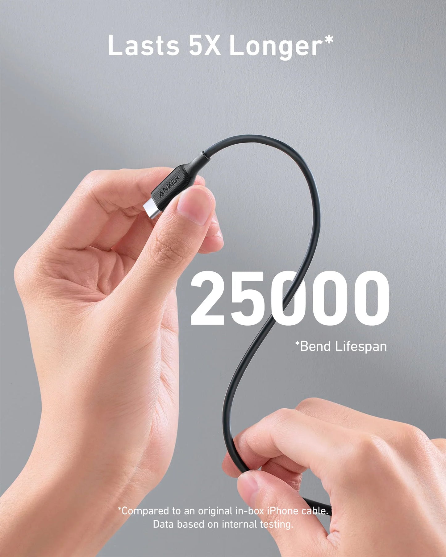 Podatkovni in polnilni kabel USB-C Anker 543, 100 W, 1,8 m, črn A80E2G11 