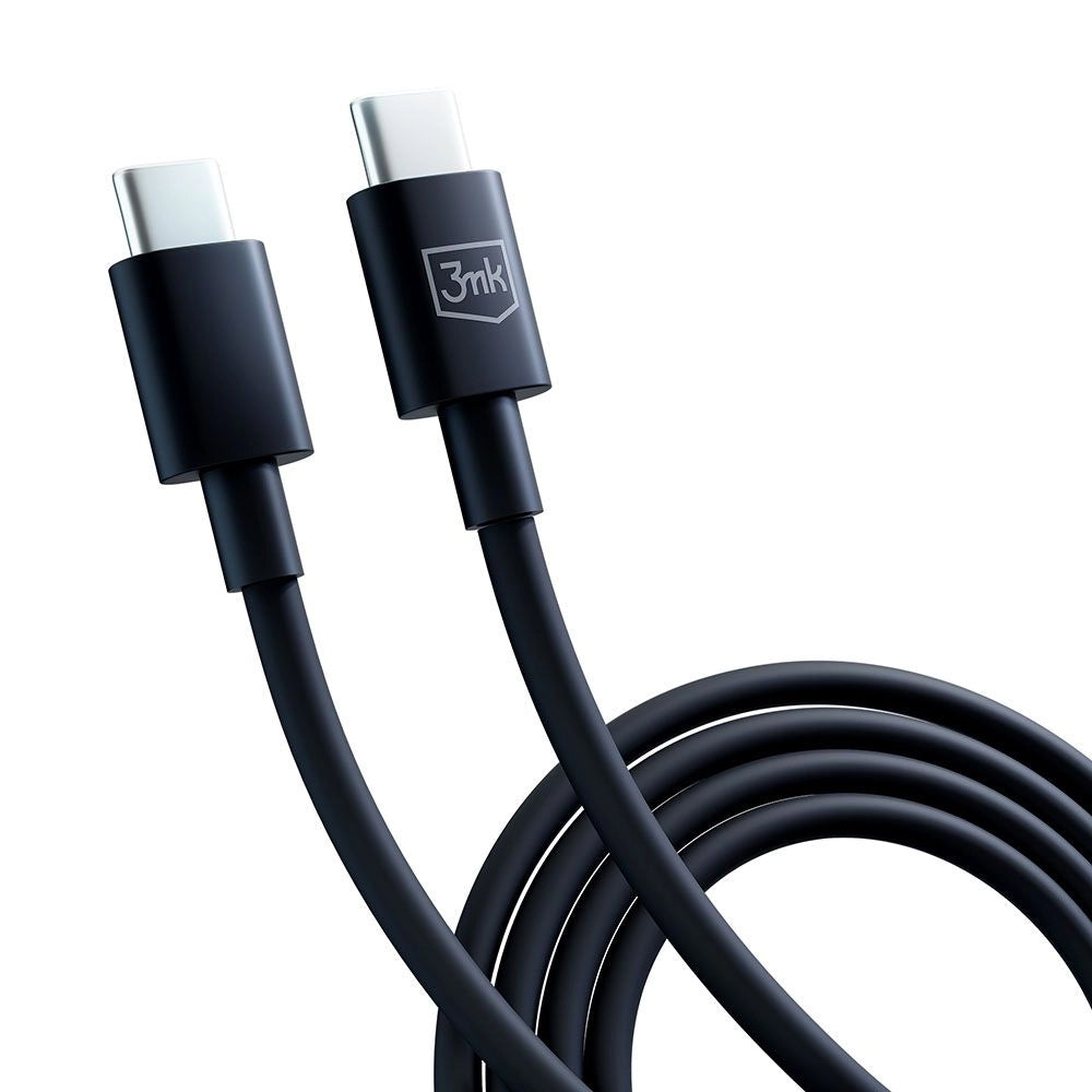 Podatkovni in polnilni kabel USB-C - USB-C 3MK Hyper, 100W, 1.2m, črn